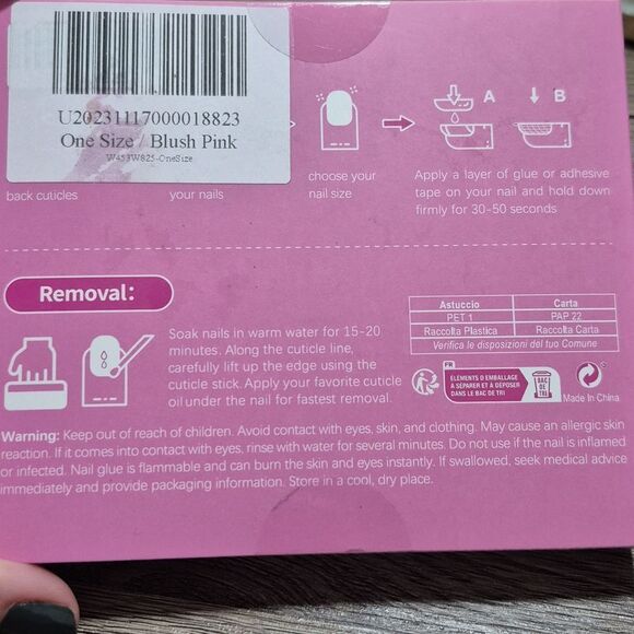 🎁$6 Bundled 🎁So Pink Beauty Press On 48 Nails Set Pink Lt Teal Glitter - Picture 3 of 5